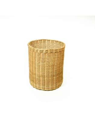 Wicker Hamper For Laundry - Cylindrical Shaped